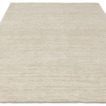 Hazy Modern Plain Ribbed Distressed Textured Hand-Woven Durable Cut & Loop Wool-Blend Flatweave Putty Rug-Asiatic Carpets-Rug Love - The Most Loved Rug Store